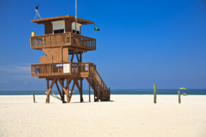 Lifeguard Hut on the beach. Florida, Gulf of Mexico