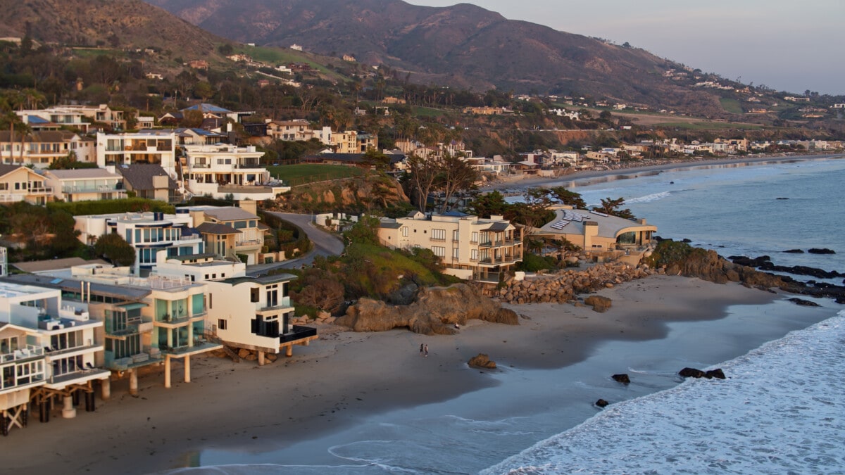 Aerial View of Beachside Houses In Malibu, California _ getty