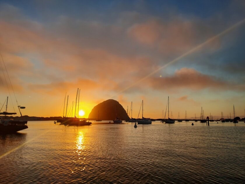 Sunset at Morro Bay, a stop on the San Luis Obispo bucket list for several tours 