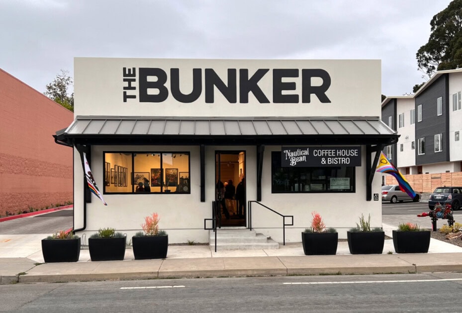 The outside of The Bunker, an art cafe spot on the ultimate San Luis Obispo bucket list