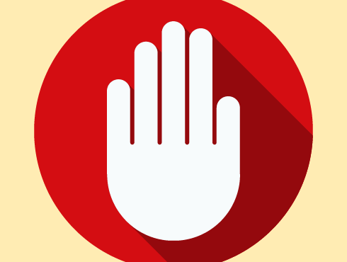 illustration of a hand indicating blocking or stopping