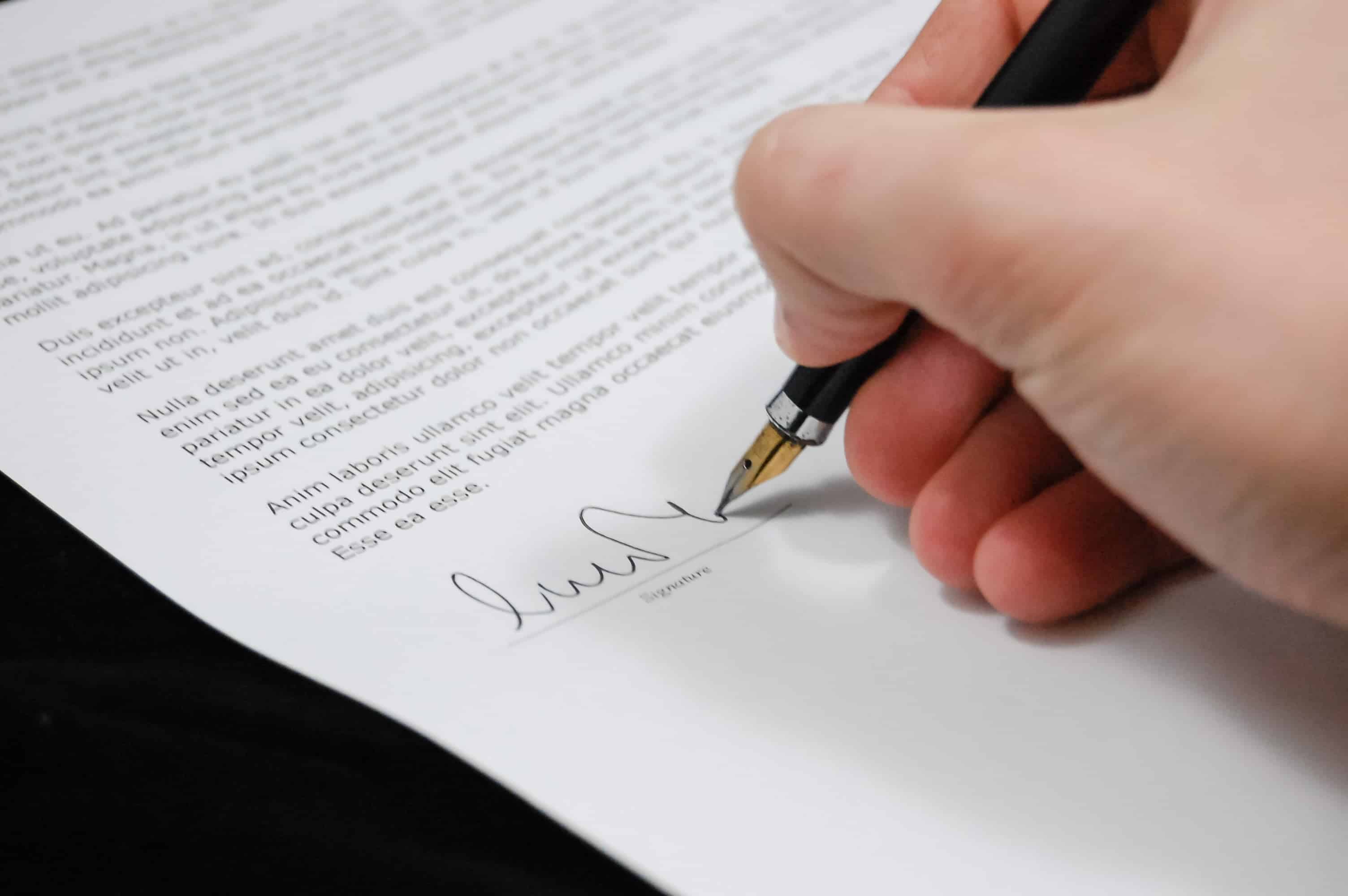 attorney signing document
