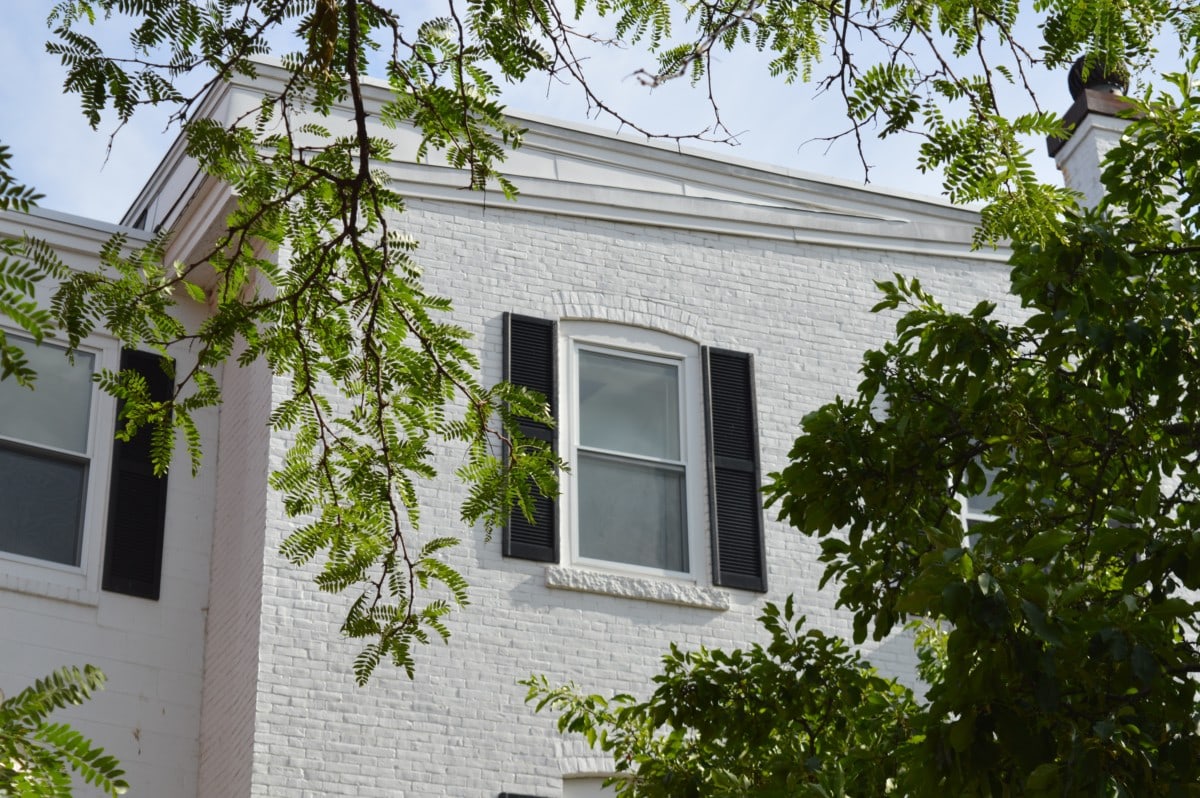 Painted white brick home