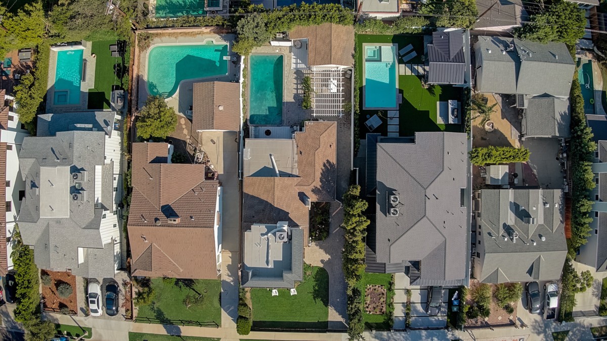 aerial view of homes in San Diego