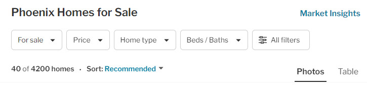 Filtering homes with a plunge pool on Redfin