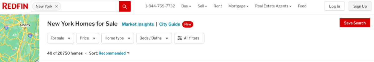 Redfin New York homes for sale step two 