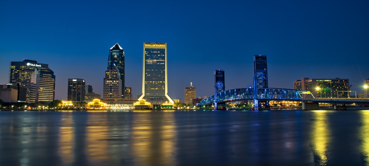view of jacksonville florida at night time