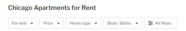 chicago homes for rent filters