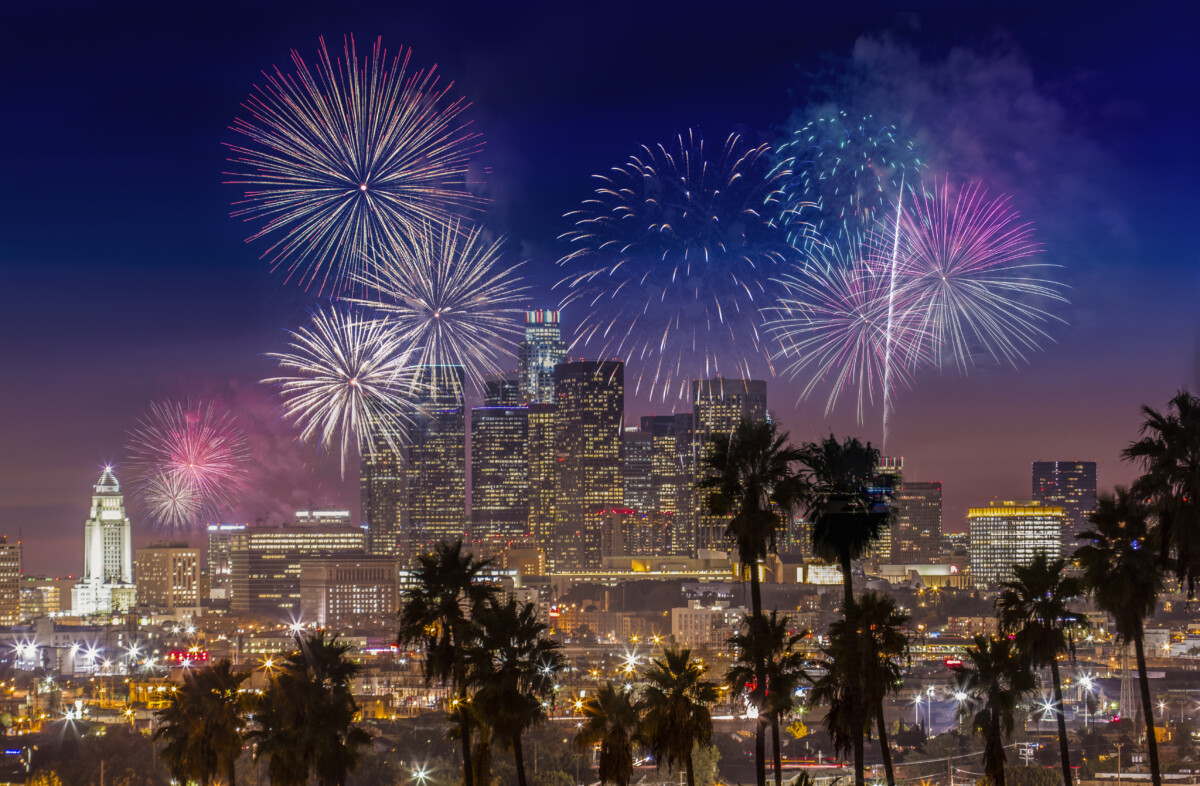 downtown los angeles  Fireworks _ getty