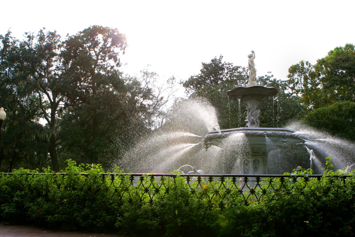 "Forsyth Park's fountain in Savannah, Ga."