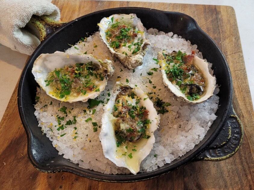 A tray of four oysters from Bellingham SeaFest, an item on the ultimate Bellingham bucket list